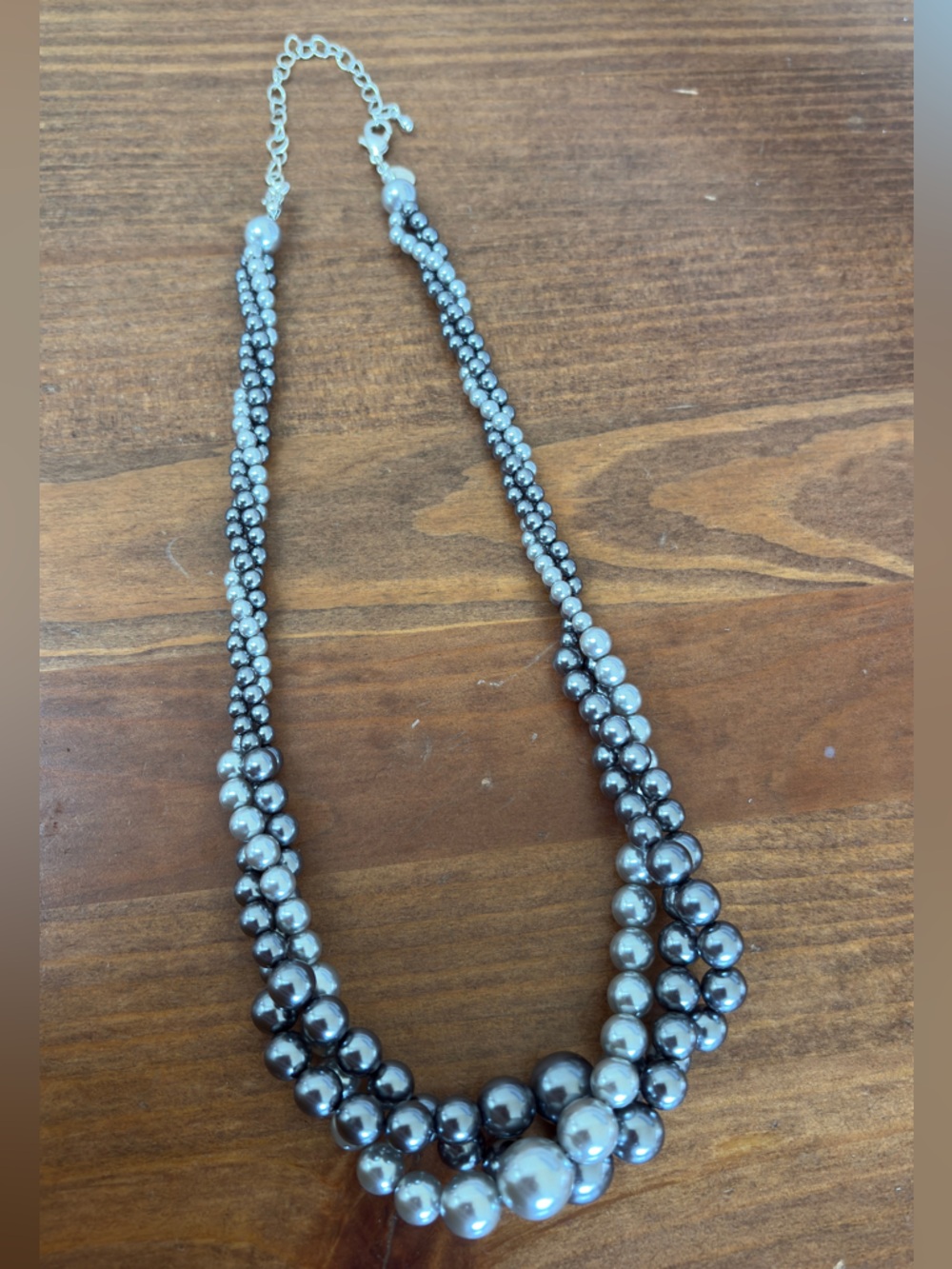 Classic Grey Pearl Multi-Strand Necklace - Women Jewelry
